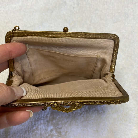 Vintage AUSTRIAN Petite Point Floral Tapestry Evening Handbag Purse - Picture 10 of 13